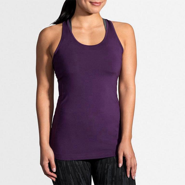 Brooks Pick-Up Australia - Women's Running Tank Top - Purple (946513-FLO)